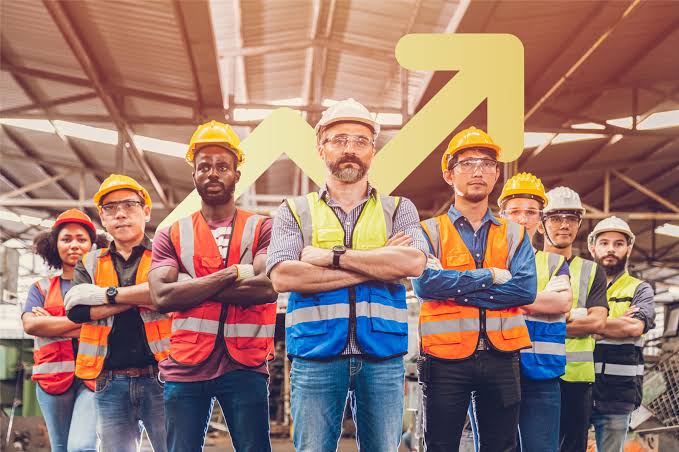 Team of site workers in PPE